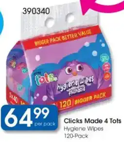 Clicks Clicks Made 4 Tots Hygiene Wipes offer