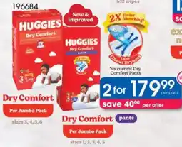 Clicks Huggies Dry Comfort Jumbo Pack offer