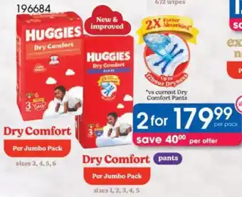 Clicks Huggies Dry Comfort Jumbo Pack offer