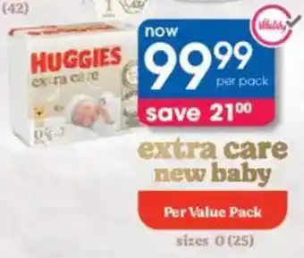 Clicks Huggies extra care new baby value pack offer