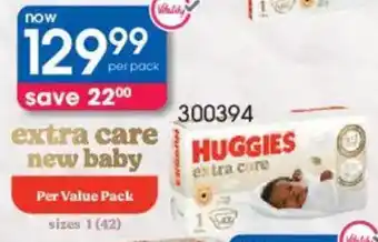 Clicks Huggies extra care new baby offer