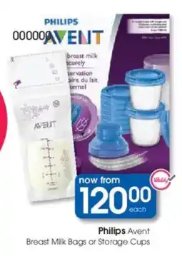 Clicks Philips Avent Breast Milk Bags or Storage Cups offer