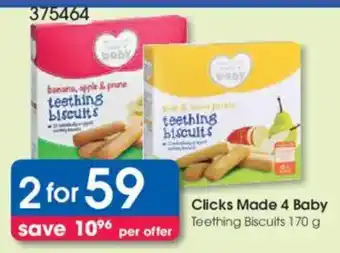 Clicks Clicks Made 4 Baby Teething Biscuits offer