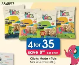 Clicks Clicks Made 4 Tots Mini Rice Cakes offer