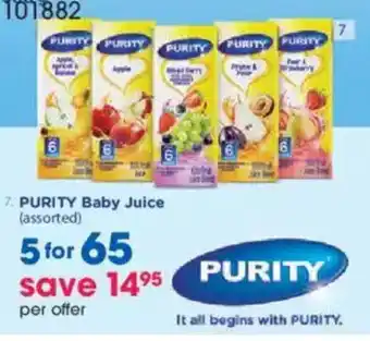 Clicks PURITY Baby Juice offer