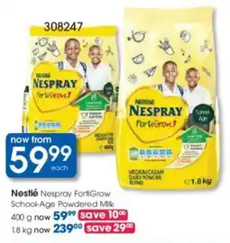 Clicks Nestlé Nespray FortiGrow School-Age Powdered Milk offer