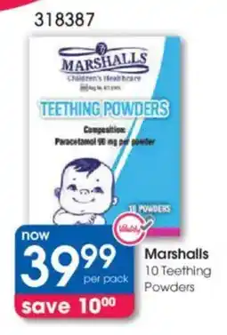 Clicks Marshalls 10 Teething Powders offer