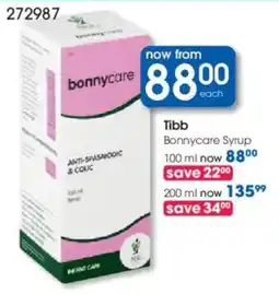 Clicks Tibb Bonnycare Syrup offer