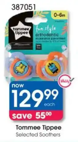 Clicks Tommee Tippee Selected Soothers offer