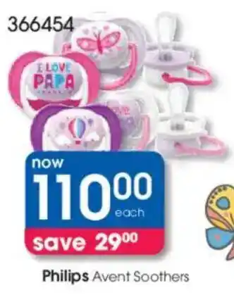 Clicks Philips Avent Soothers offer