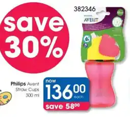 Clicks Philips Avent Straw Cups offer
