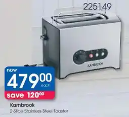 Clicks Kambrook 2-Slice Stainless Steel Toaster offer