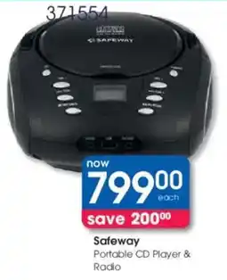 Clicks Safeway Portable CD Player & Radio offer