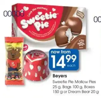 Clicks Beyers Sweetie Pie Mallow Pies, Bags, Boxes or Dream Bear offer