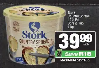 KwikSpar Stork Country Spread 40% Fat Spread Tub offer