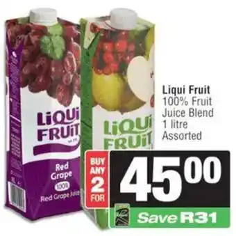 KwikSpar Liqui Fruit 100% Fruit Juice Blend offer