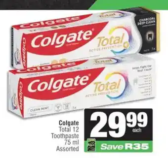 KwikSpar Colgate Total 12 Toothpaste Assorted offer