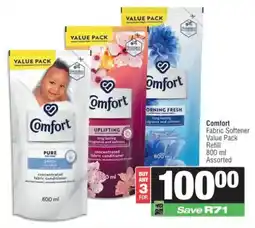 KwikSpar Comfort Fabric Softener Value Pack Refill Assorted offer