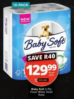 Checkers Baby Soft 2-Ply Fresh White Toilet Rolls offer
