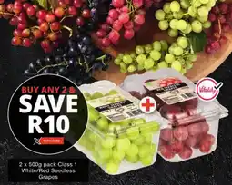 Checkers Class 1 White/ Red Seedless Grapes offer