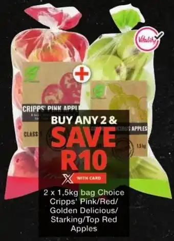 Checkers Choice Cripps' Pink/ Red/ Golden Delicious/ Starking/ Top Red Apples offer
