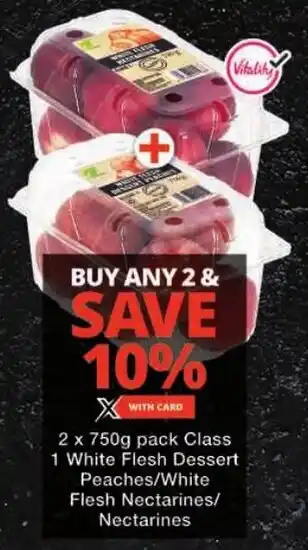 Checkers Class 1 White Flesh Dessert Peaches/ White Flesh Nectarines/ Nectarines offer