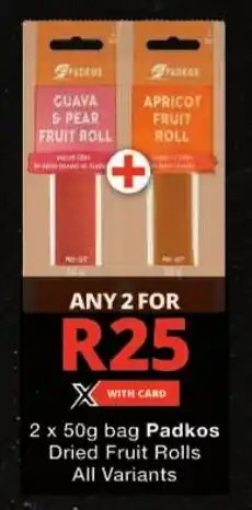 Checkers Padkos Dried Fruit Rolls All Variants offer