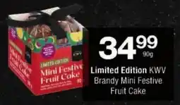 Checkers Limited Edition KWV Brandy Mini Festive Fruit Cake offer