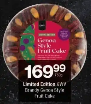 Checkers Limited Edition KWV Brandy Genoa Style Fruit Cake offer