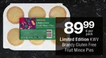 Checkers Limited Edition KWV Brandy Gluten Free Fruit Mince Pies offer