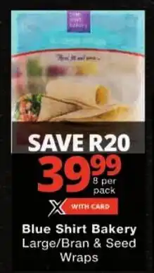 Checkers Blue Shirt Bakery Large/ Bran & Seed Wraps offer