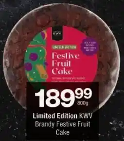 Checkers Limited Edition KWV Brandy Festive Fruit Cake offer