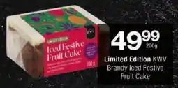 Checkers Limited Edition KWV Brandy Iced Festive Fruit Cake offer