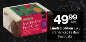 Checkers Limited Edition KWV Brandy Iced Festive Fruit Cake offer