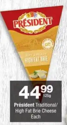 Checkers Président Traditional/ High Fat Brie Cheese offer