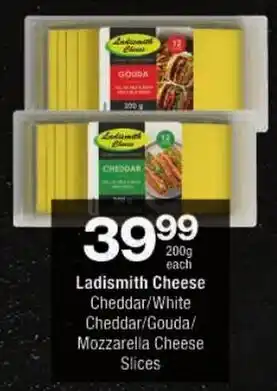 Checkers Ladismith Cheese Cheddar/ White Cheddar/ Gouda/ Mozzarella Cheese Slices offer