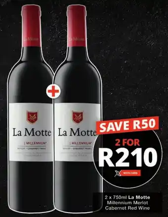 Checkers La Motte Millennium Merlot Cabernet Red Wine offer