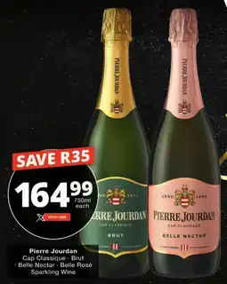 Checkers Pierre Jourdan Cap Classique, Brut, Belle Nectar, Belle Rosé Sparkling Wine offer