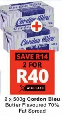 Checkers Cordon Bleu Butter Flavoured 70% Fat Spread offer