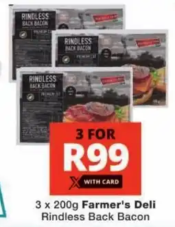 Checkers Farmer's Deli Rindless Back Bacon offer