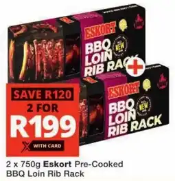 Checkers Eskort Pre-Cooked BBQ Loin Rib Rack offer