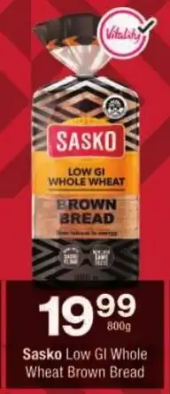 Checkers Sasko Low GI Whole Wheat Brown Bread offer