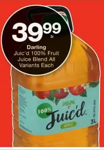 Checkers Darling Juic'd 100% Fruit Juice Blend All Variants offer