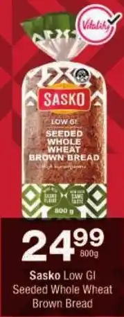 Checkers Sasko Low GI Seeded Whole Wheat Brown Bread offer