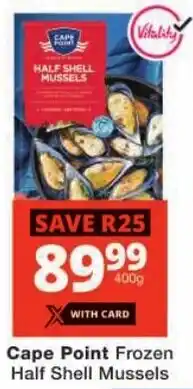 Checkers Cape Point Frozen Half Shell Mussels offer