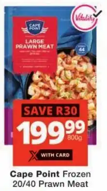 Checkers Cape Point Frozen 20/40 Prawn Meat offer