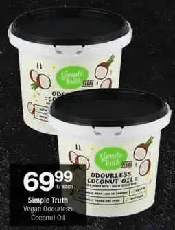 Checkers Simple Truth Vegan Odourless Coconut Oil offer