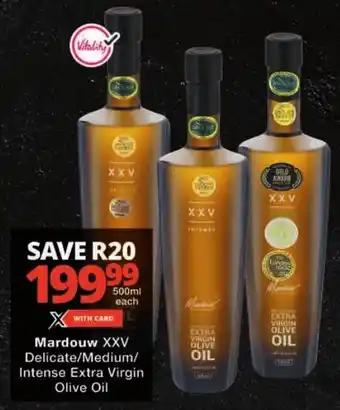Checkers Mardouw XXV Delicate/ Medium/ Intense Extra Virgin Olive Oil offer