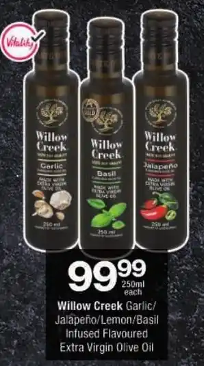 Checkers Willow Creek Garlic/ Jalapeño/ Lemon/ Basil Infused Flavoured Extra Virgin Olive Oil offer