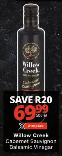 Checkers Willow Creek Cabernet Sauvignon Balsamic Vinegar offer